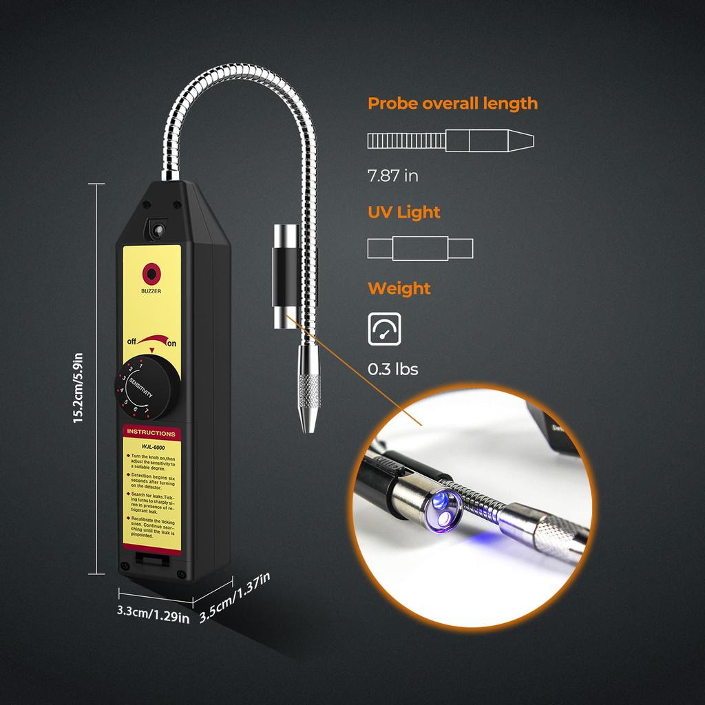 Детектор утечек фреона Детектор утечек галогена хладагента Кондиционер R22 R410A R134A R1234YF Тестер газа ГХФУ Инструмент обнаружения