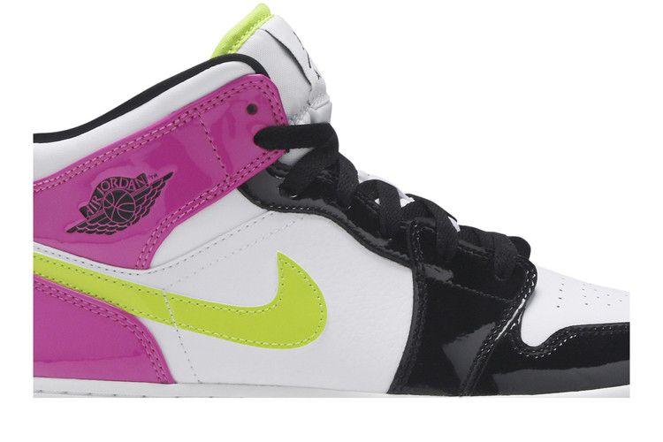 Kids' Sneakers Nike Jordan 1 Mid White Black Cyber Pink (GS) White/Cyber-Active Fuchsia-Black