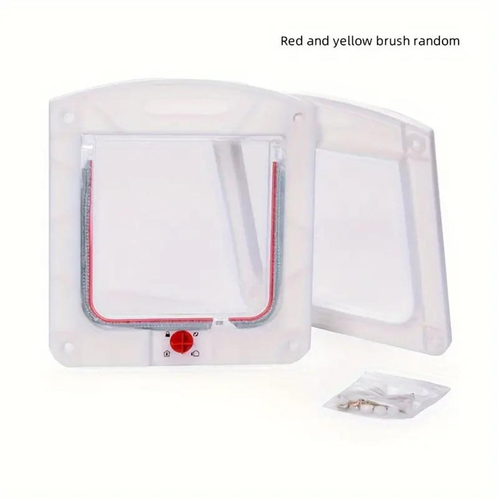 1 шт. Дверца для домашних животных, отверстие для двери для собак, дверной клапан для кошек, 4-сторонний поворотный замок, двухсторонняя дверь для домашних животных для маленьких средних кошек и собак