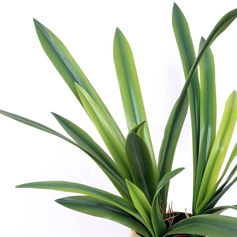 1 шт. Искусственный цветок, украшение торгового центра, мягкая резина, домашний декор, имитация зеленых растений, сделай сам, искусственные листья цимбидиума, пластик