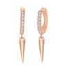 ZHOUYANG Hip Hop Punk Drop Earrings For Women Cone Shaped Rose Gold Color Zircon Men's Ear Accessories Jewelry Wholesale KBE151