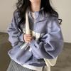 Korean Chic Spring Niche Versatile Stand Collar Color Block Letter Print Design Loose Long Sleeve Hoodie Women