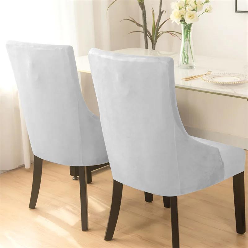 Toscana Velvet Chair Cover, Light Gray Velvet, Thick