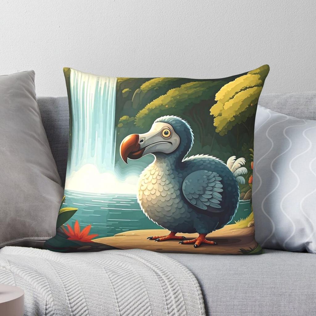 Mauritius Dodo Square Pillowcase Polyester Linen Velvet Creative Zip Decor Pillow Case Sofa Seater Cushion Cover x
