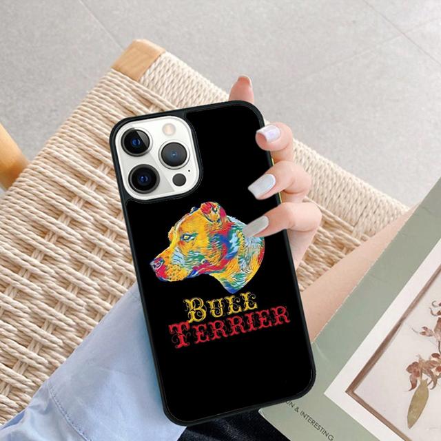 Bull Terrier Dog Puppies Funny Phone Case For iPhone 16 15 14 plus XR XS 11 12 13 Pro max Bumper Shell Cover coque