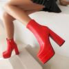 Sexy Platform Women's Ankle Boots 2024 Winter Shoes High Heels Short Boot Black White Red Dance Party Shoes For Girl Large Size