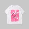 Men's Street Personalized Star Letter Print Old Short-sleeved T-shirt for Men