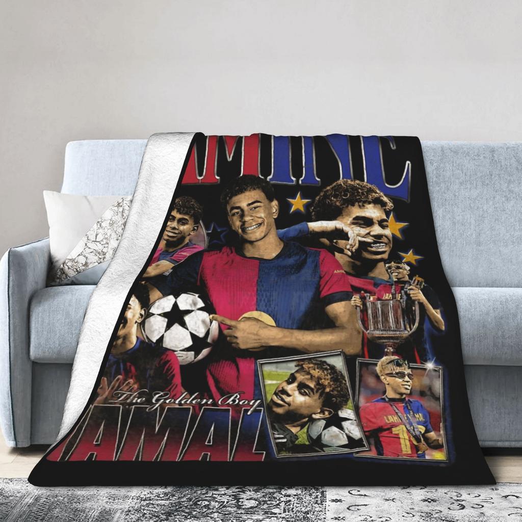 Ламин Ямаль Одеяла Футбол Футбол Фланелевое Новинка Теплое Плед для Дома Ресторана Текстильный Декор