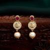 Charming Women's Earrings with Gold Plated CZ and Pearls