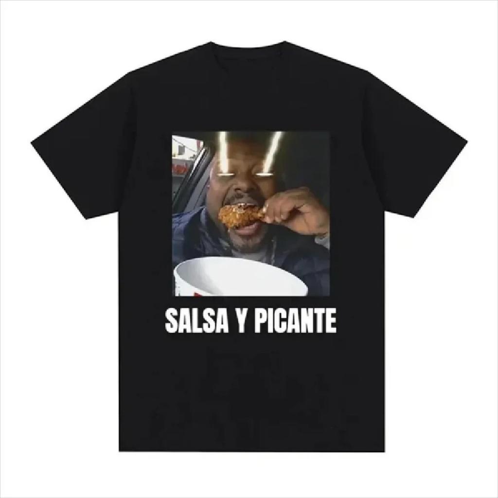 Don Pollo “Salsa Y Picante” Ohio Graphic T-Shirt Funny Women Printed Fashion Short Sleeve T-Shirt Top Plus Size T-Shirt