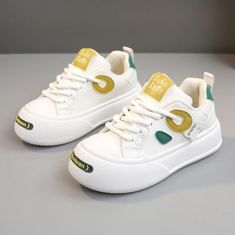 K1702 Новые весенне-летние туфли для увеличения роста на толстой подошве, подходящие по цвету женские туфли, повседневные студенческие туфли в корейском стиле, универсальные белые туфли