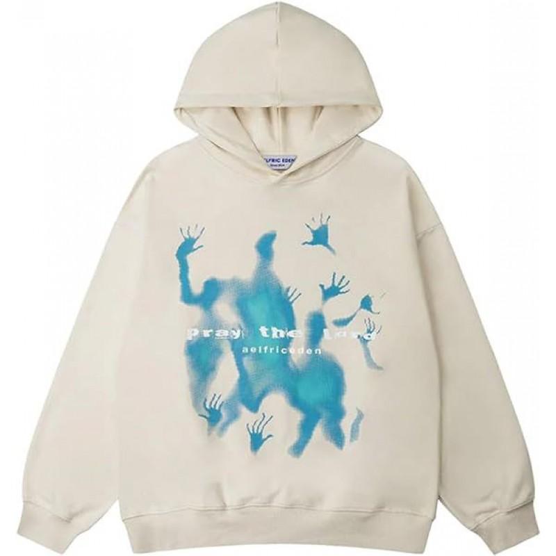 Hip Hop Graffiti Hoodie Loose Fit Long Sleeve Teens Couples Casual Streetwear