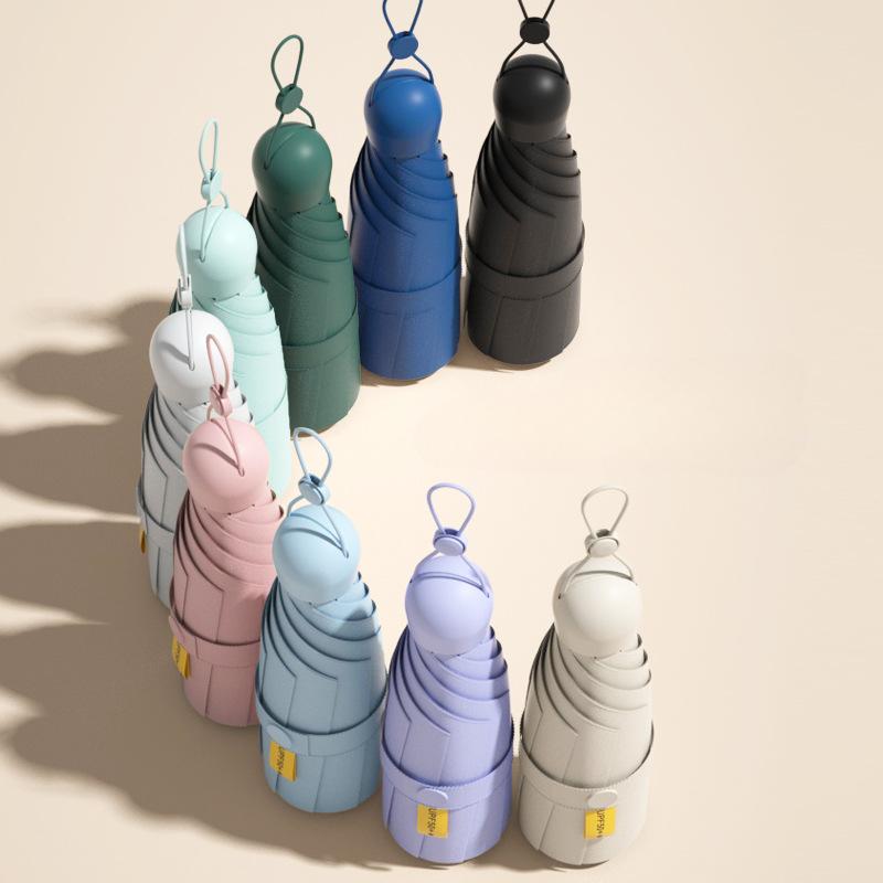 Mini Women Umbrella Small Pocket Five Folding Sunshade Umbrellas Sunscreen UV Protection Capsule Umbrella Sunny and Rainy