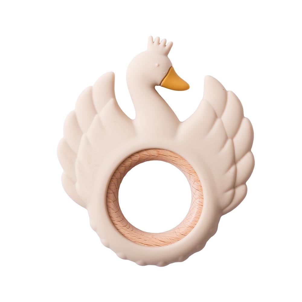 New Style 1Pc Silicone Teether Food Grade Baby 0-12 Toys Swan Teething Rings Sensory Toys For Toddlers Silicone Montessori Toys
