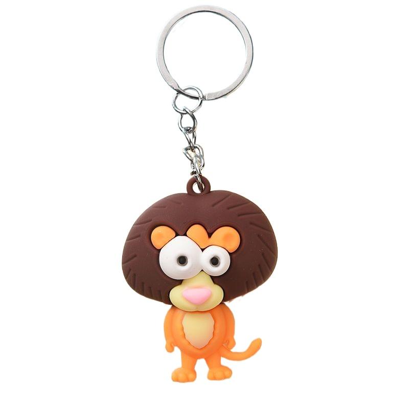 Cartoon Zoo Animals Keychain Resin Doll Couple Key Chain Men's and Women's Jewelry Bag Pendant Children Lovely Keychain