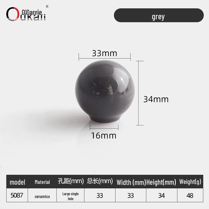 Красочная керамическая ручка для шкафов и ящиков - Круглая, одно отверстие