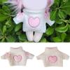 Cotton Stuffed Dolls Playing House Bowknot Knitwear 20cm Doll Sweater Pink Heart Knitting Clothes