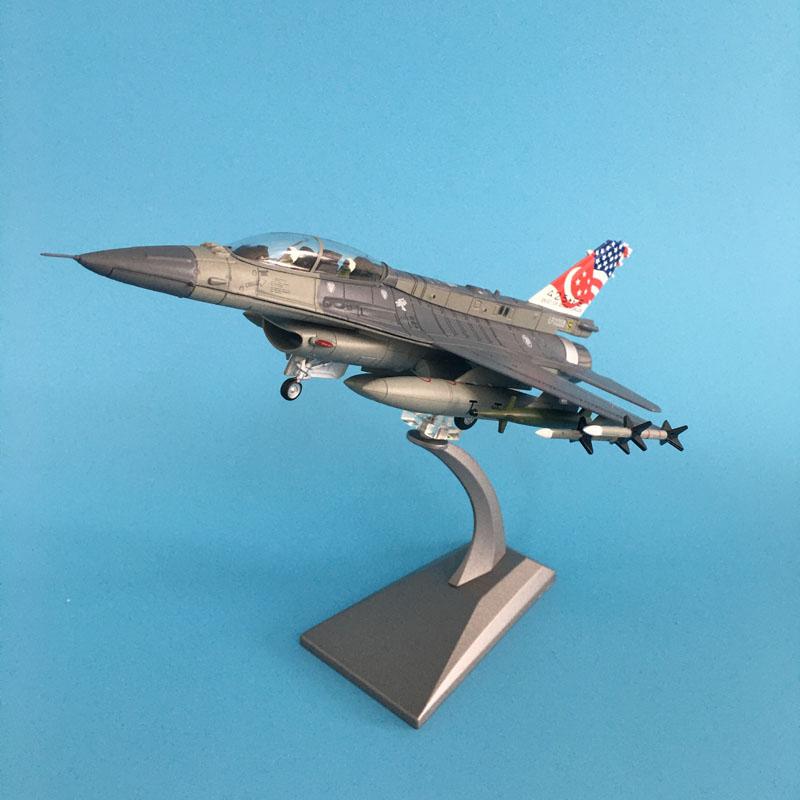 Масштаб 1/72 Сплавная модель Литой Сингапурский истребитель F16D Коллекция Подарки