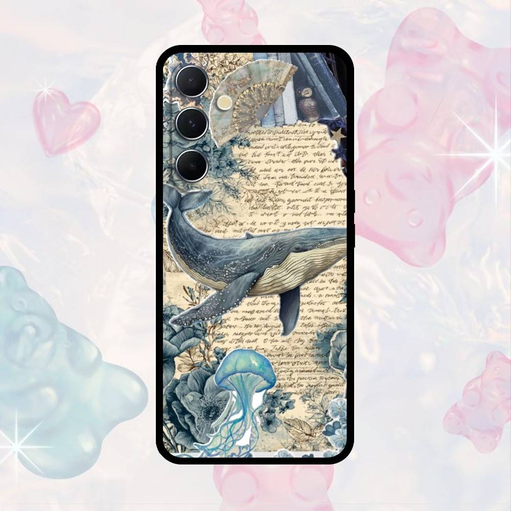 AAA Whale Phone Case For Samsung S25,S24,S21,S22,S23,S30,Ultra,S20,Plus,Fe,Note,10,9,5G Black Cover