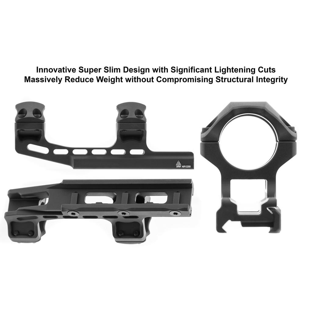 Кольца Пикатинни UTG 1 дюйм, высокий профиль, 50 мм, смещение, ACCU-SYNC, черные [AIR12250]