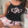 2pcs/set Sexy Pajamas Ladies Sports Suspenders Shorts Student Homewear Undershirt Plaid Ladies Young Kids Clothes