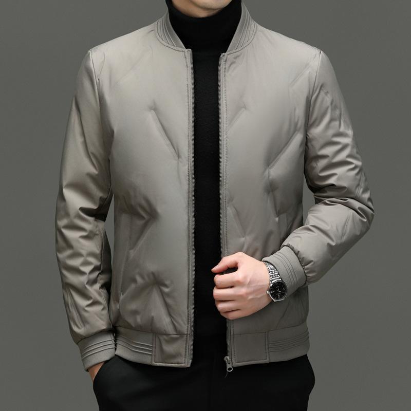 Куртка-пуховик с бейсбольным воротником, мужская зимняя куртка, повседневная, легкая, для пап среднего возраста, хлопковая одежда, утолщенная, деловая мужская одежда