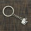Fashion Two Sided Elephant 21x18x5mm Pendant 30mm Key Ring Metal Chain Silver Color Men Car Gift Souvenirs Keychain