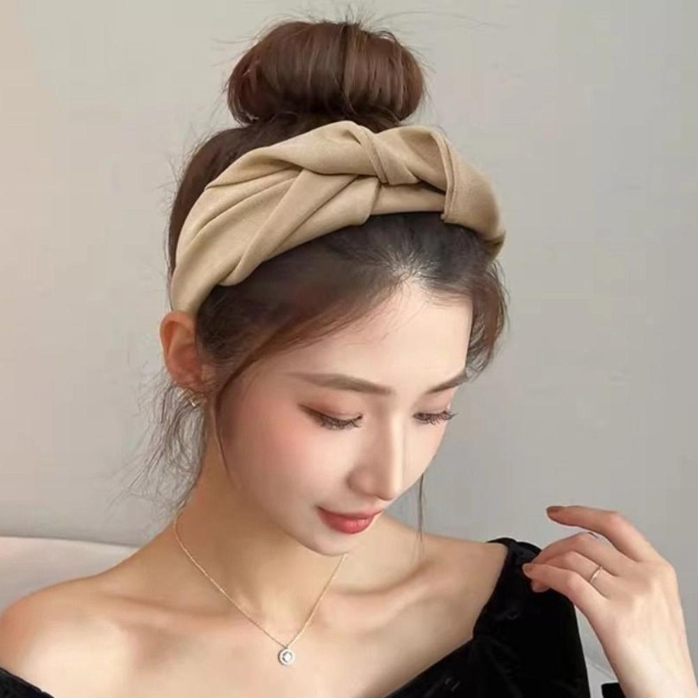 Sweet Bow Hair Claw Wide Side Braided Headband Fashion Hair Band Girls Accessories