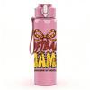 1PC Softball Mom Retro Slogan Print 750ml Color Plastic Sports Water Bottle Leakproof Flip Straw Lid Suitable for Sports Office Home Use