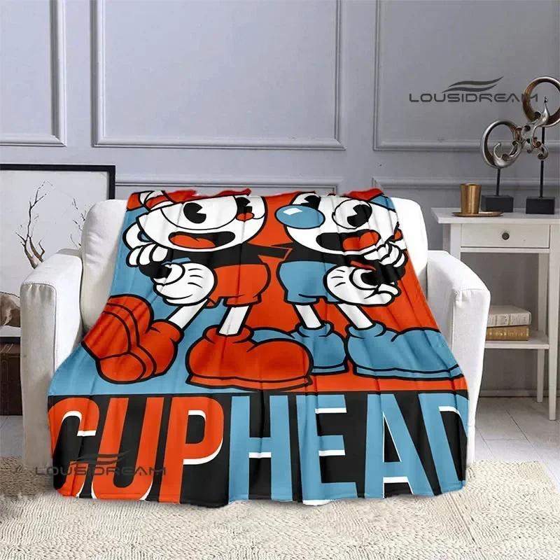 Одеяла с принтом аниме Cuphead, детские теплые красивые одеяла, фланелевые мягкие и удобные одеяла для дома, путешествий, подарков на день рождения