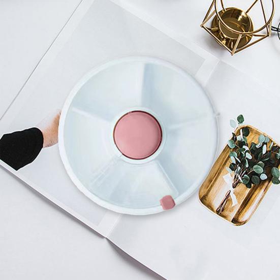 Круглая коробка для хранения закусок с крышкой, 5 отделений, большая вместимость, настольная, многоцелевая, для сервировки сухофруктов, орехов, конфет