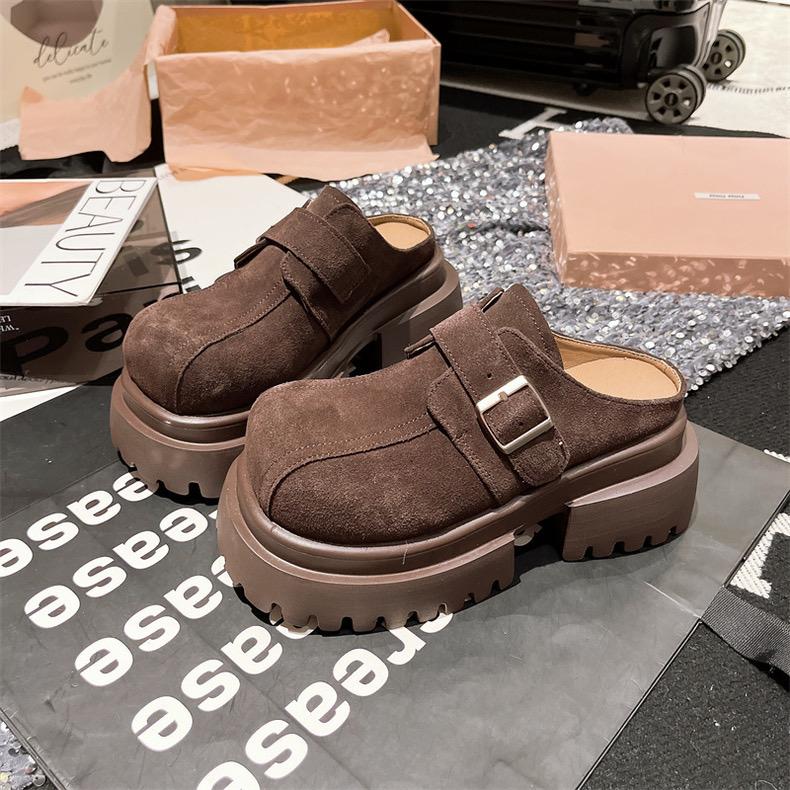 Модные женские туфли на платформе замшевые тапочки теплые плюшевые хлопковые туфли брендовые шлепанцы женские зимние 2025 трендовые удобные повседневные туфли Zapatos Mujer