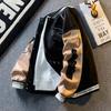Men's Retro Embroidered Baseball Jacket - Trendy PU Leather Patchwork for Spring & Autumn