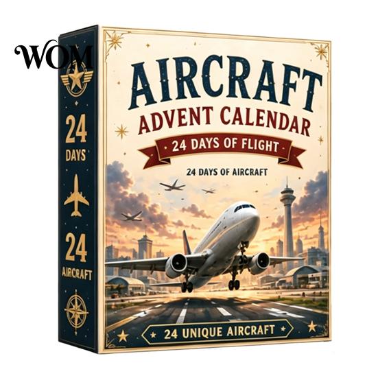 Decorative Airplane Figures Aircraft Advent Calendars 2026, Toy Countdown Calendar, 24 Days Christmas Aviation Themed Decor with Models, 2D