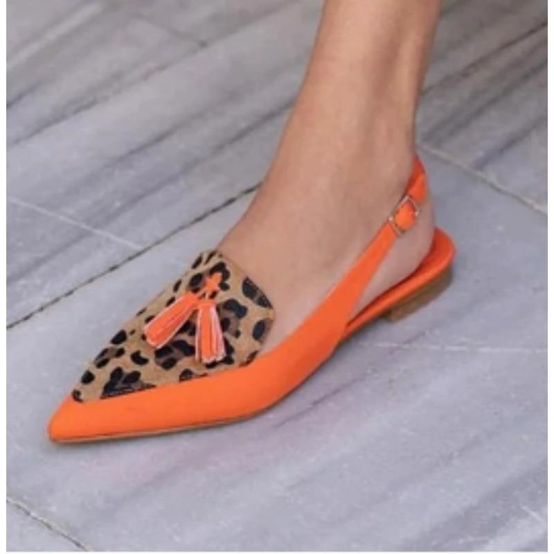 Новый стиль Популярные летние туфли женские с цветными блоками 34-43 Большие Остроносые с кисточками Низкий каблук Задние воздушные сандалии Высокие каблуки Женская обувь