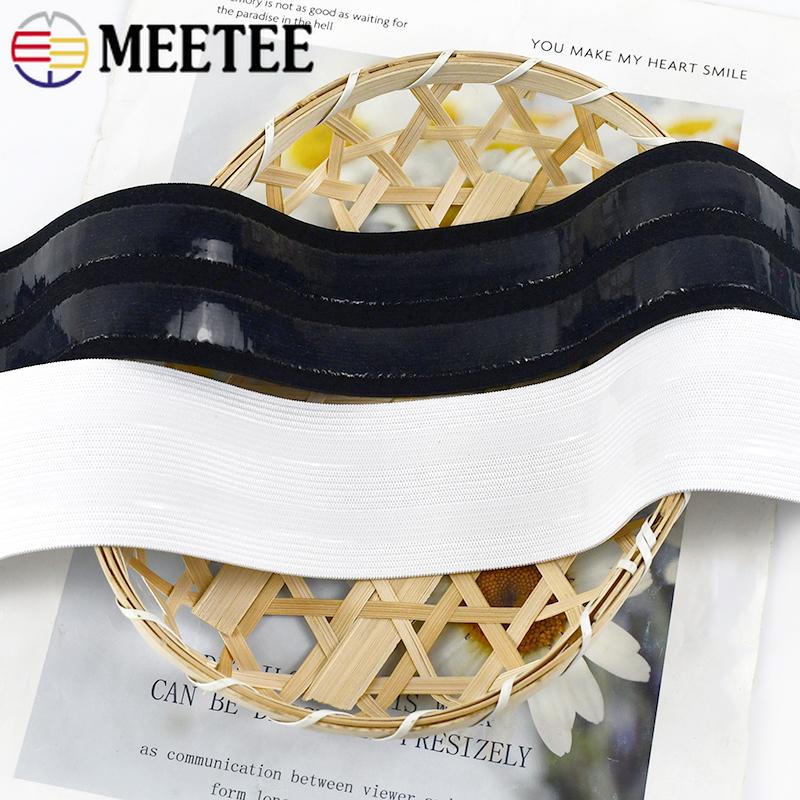 1/2/3/4/5M 5см Нескользящая Черно-белая Эластичная Резинка из Силиконовой Резины, Лента для Шитья Брюк, Платья, Пояса, Эластичные DIY Аксессуары