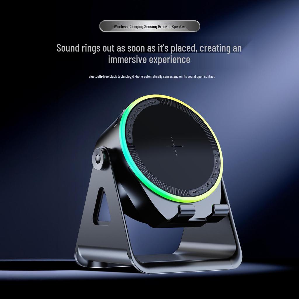 Многофункциональная RGB Беспроводная Bluetooth Колонка и Подставка-Держатель для Телефона