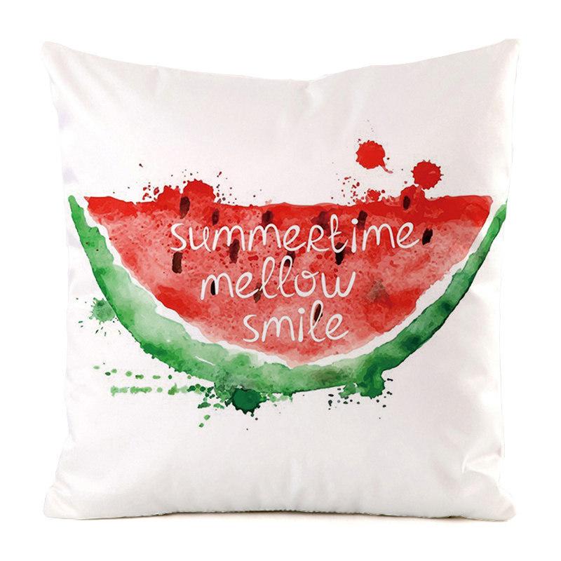 Fruit And Vegetable Hand-Painted Series Digital Printing Short Plush Pillow Covers For Car Sofa Office Cushion Cover Home Goods