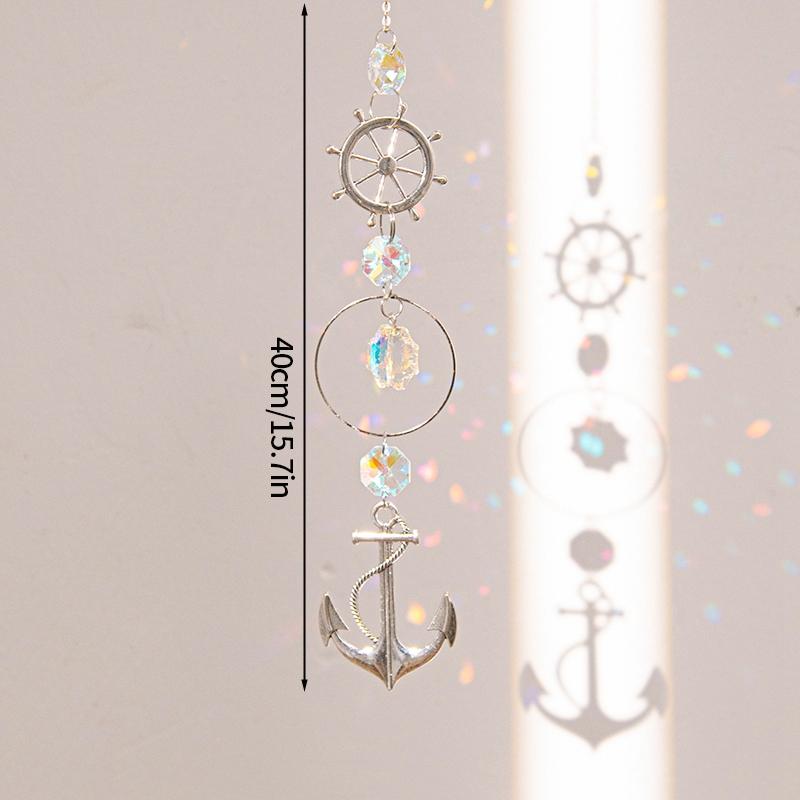 Crystal Suncatcher Moon Star Rainbow Sun Catcher Wind Chime Pendant Sun Catcher Pendants Outdoor Garden Yard Hanging Decor
