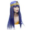 Синий Прямой Челка Синтетический Парик Клеопатра Змеиная Голова Головной Убор с Париком Королева Египта Парик