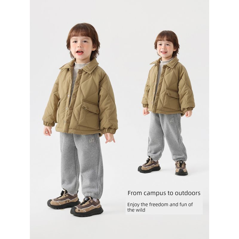 Right European Style Boys' Winter Fleece-Lined Sports Pants 2025 Autumn and Winter New Thickened Sweatpants Children's Clothing Baby Pants