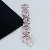 Изящный розовый кунцитовый драгоценный камень браслет ручной работы из серебра 925 пробы, розовый кунцитовый браслет для жены, браслет унисекс, подарок на вату
