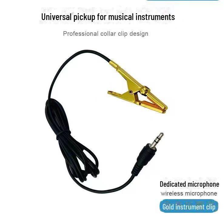 Проводная гарнитура с зажимом для воротника, громкоговорителем, креплением на ухо, микрофоном с защитой от воя и звукоснимателем для инструментов