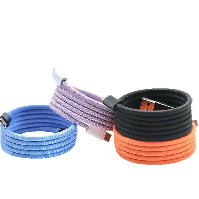 Магнитный плетеный кабель для быстрой зарядки 100 Вт с двумя разъемами Type-C для планшетов и компьютеров - Совместим с устройствами Apple и Android