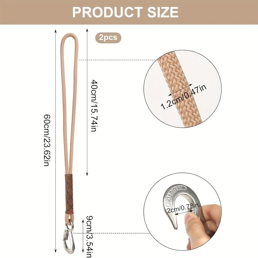 2pcs Hammock Accessory Hammock Hanging Rope, Suitable for Indoor and Outdoor Hammocks, Swings, and Essential Camping Items