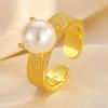 Fashion Trend Pearl Ring Female Original Niche Design Light Luxury Ring Temperament High-end Jewelry