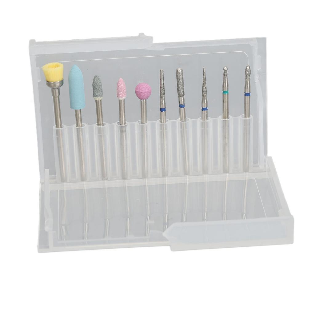 10pcs Nail Drill Bits Set Tungsten Steel Ceramics Professional Less Dust Cuticle Remover Bits