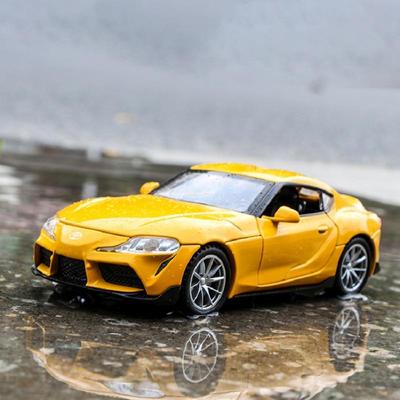 JDM Toyota GR Supra Суперкар Симуляция Литой и Игрушечный Транспорт Звуки и Свет Машинка с Откатом 1:32 модели коллекции сплавов, подарки для детей