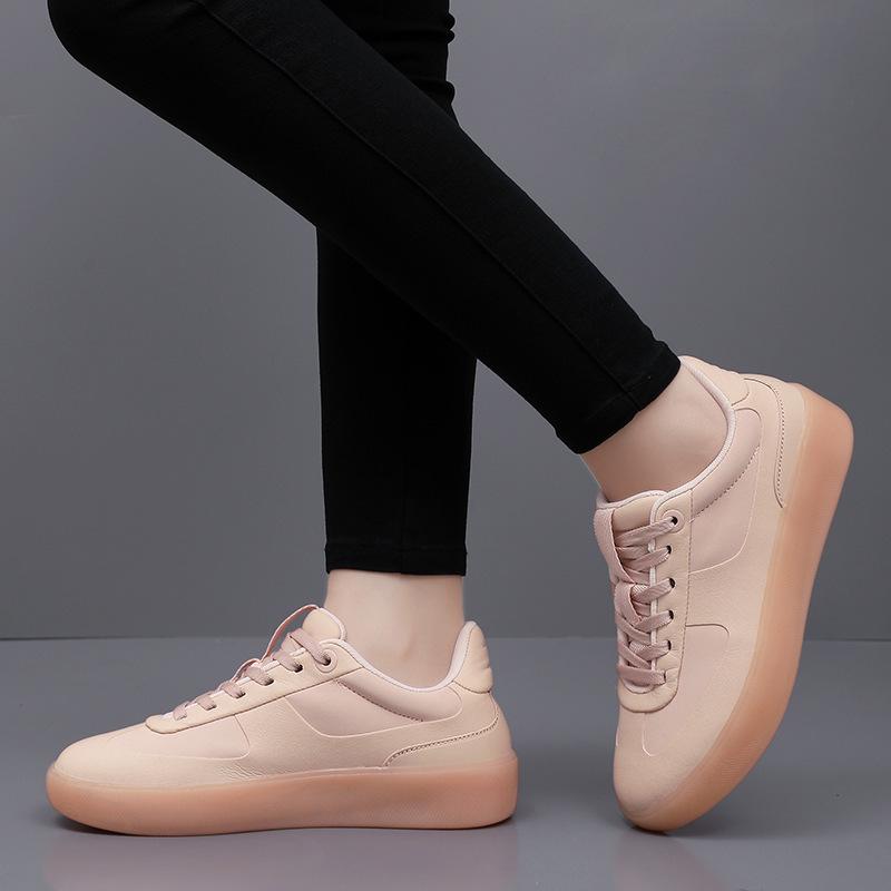 The first layer of cowhide men's and women's low-top soft-soled white shoes outdoor leather fashion versatile casual skateboard shoes