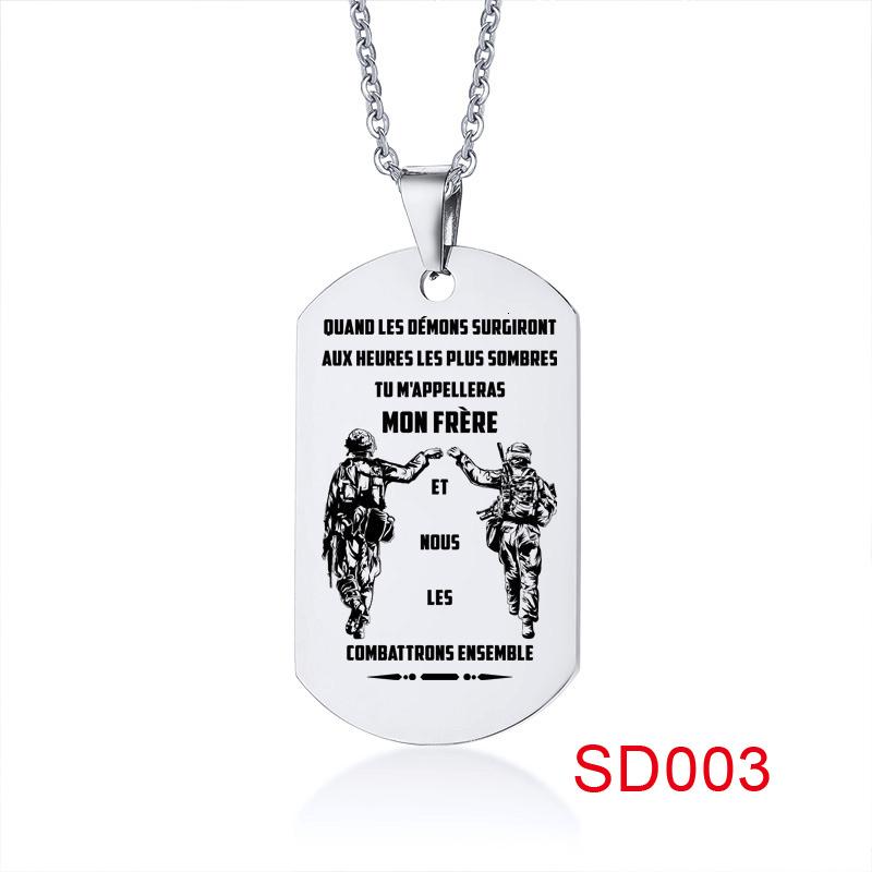 In The Darkest Hour When Demons Come Brothers Dog Tags For Men Stainless Steel Pendant Bff Necklaces Fraternal Gift